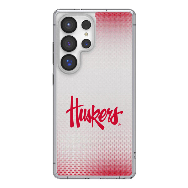 University of Nebraska Huskers Linen Galaxy Clear Phone Case for Samsung Galaxy