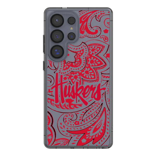 University of Nebraska Huskers Paisley Galaxy Clear Phone Case for Samsung Galaxy