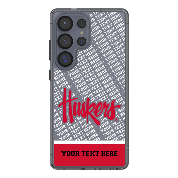 University of Nebraska Huskers Personalized EndZone Plus Galaxy Clear Phone Case for Samsung Galaxy