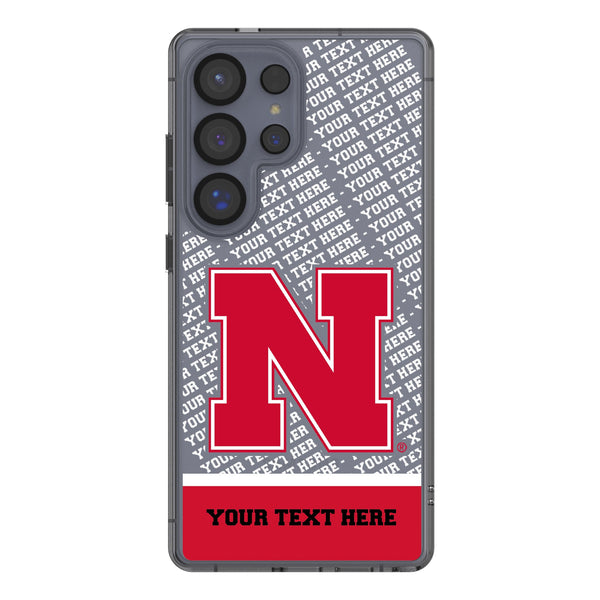 University of Nebraska Huskers Block N Personalized EndZone Plus Galaxy Clear Phone Case for Samsung Galaxy