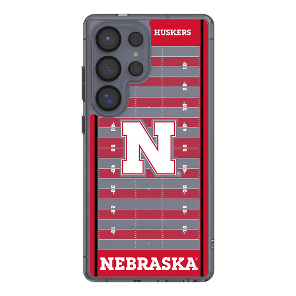 University of Nebraska Huskers Block N Field Galaxy Clear Phone Case for Samsung Galaxy