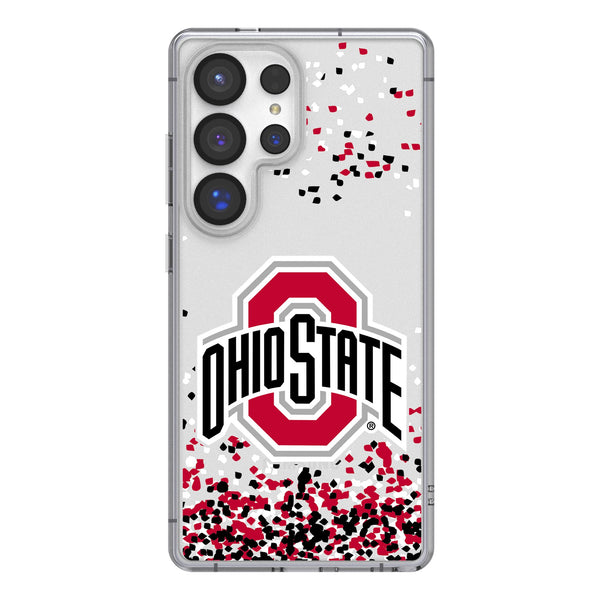 Ohio State University Buckeyes Confetti Galaxy Clear Phone Case for Samsung Galaxy