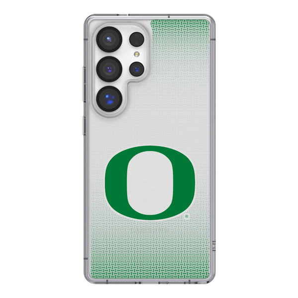 University of Oregon Ducks Linen Galaxy Clear Phone Case for Samsung Galaxy