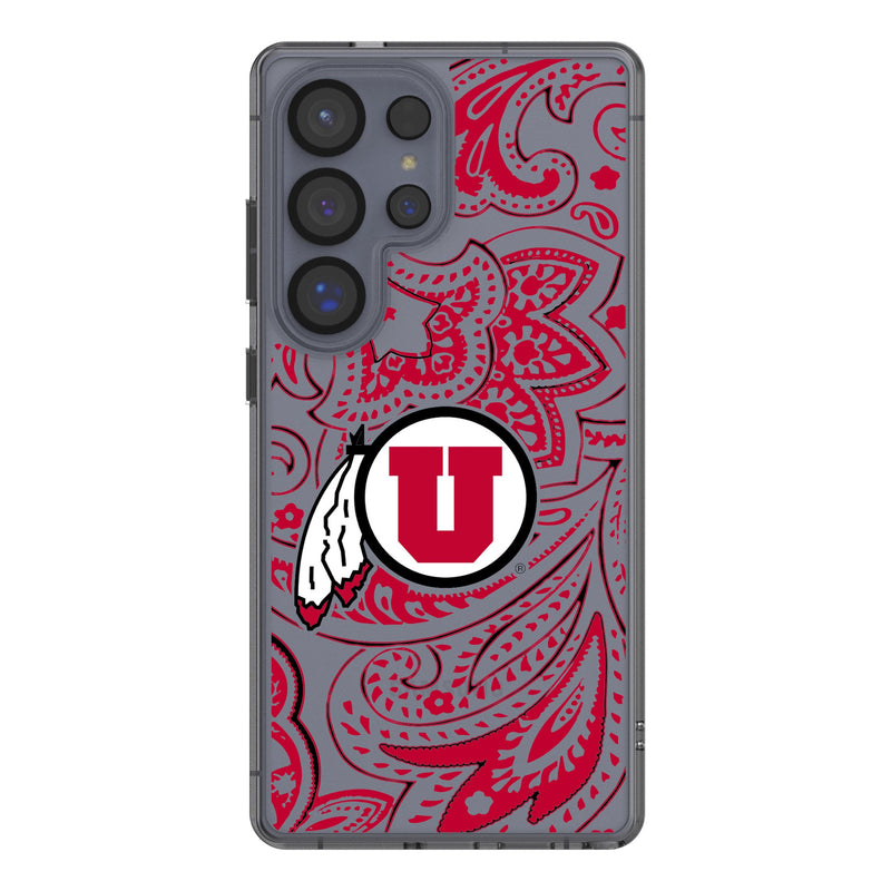 University of Utah Utes Paisley Galaxy Clear Phone Case for Samsung Galaxy