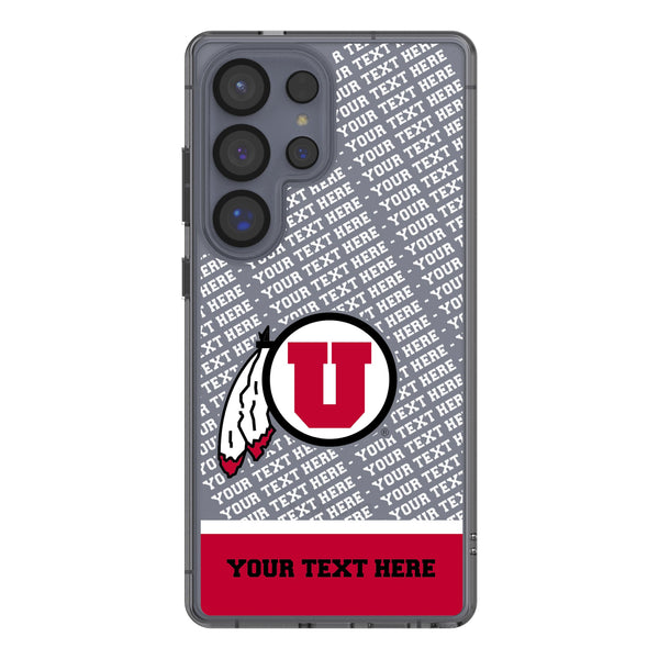 University of Utah Utes Personalized EndZone Plus Galaxy Clear Phone Case for Samsung Galaxy