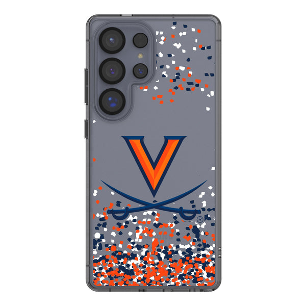 University of Virginia Cavaliers Confetti Galaxy Clear Phone Case for Samsung Galaxy