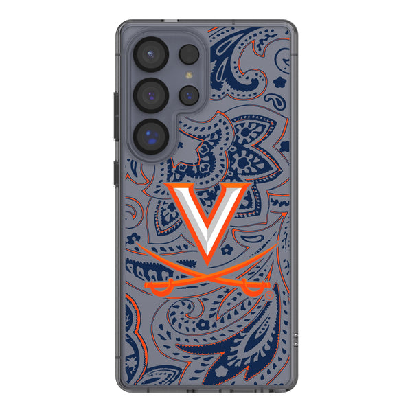 University of Virginia Cavaliers Paisley Galaxy Clear Phone Case for Samsung Galaxy