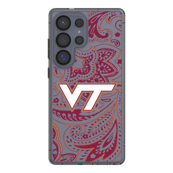Virginia Tech Hokies Paisley Galaxy Clear Phone Case for Samsung Galaxy