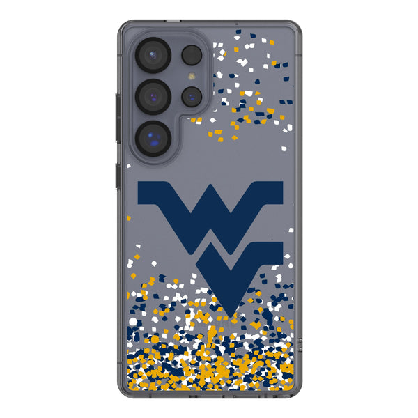 West Virginia University Mountaineers Confetti Galaxy Clear Phone Case for Samsung Galaxy