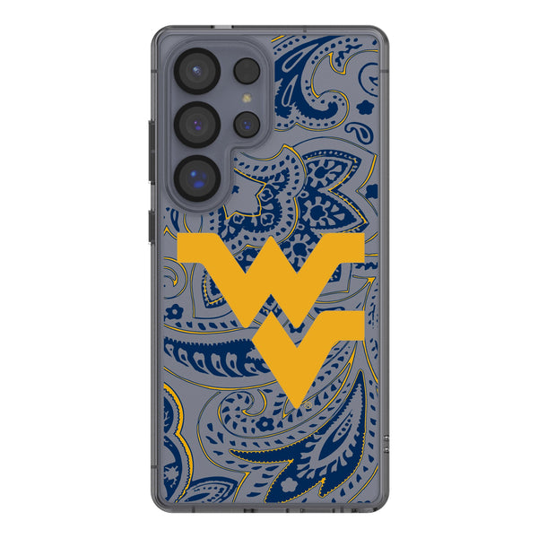 West Virginia University Mountaineers Paisley Galaxy Clear Phone Case for Samsung Galaxy