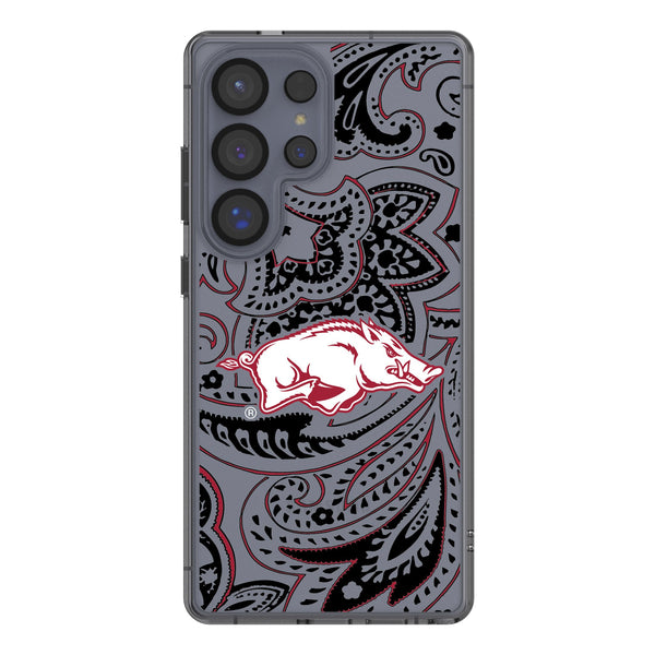University of Arkansas Fayetteville Razorbacks Paisley Galaxy Clear Phone Case for Samsung Galaxy