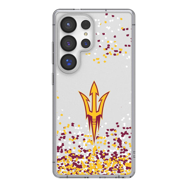 Arizona State University Sun Devils Confetti Galaxy Clear Phone Case for Samsung Galaxy