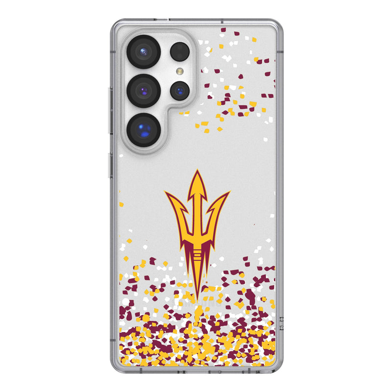 Arizona State University Sun Devils Confetti Galaxy Clear Phone Case for Samsung Galaxy