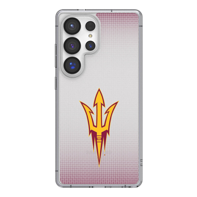 Arizona State University Sun Devils Linen Galaxy Clear Phone Case for Samsung Galaxy