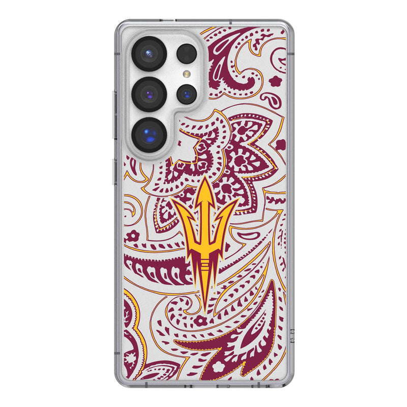 Arizona State University Sun Devils Paisley Galaxy Clear Phone Case for Samsung Galaxy