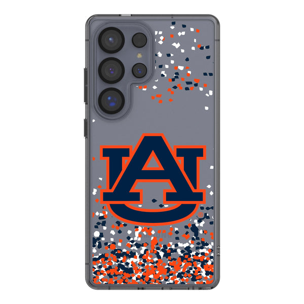 University of Auburn Tigers Confetti Galaxy Clear Phone Case for Samsung Galaxy