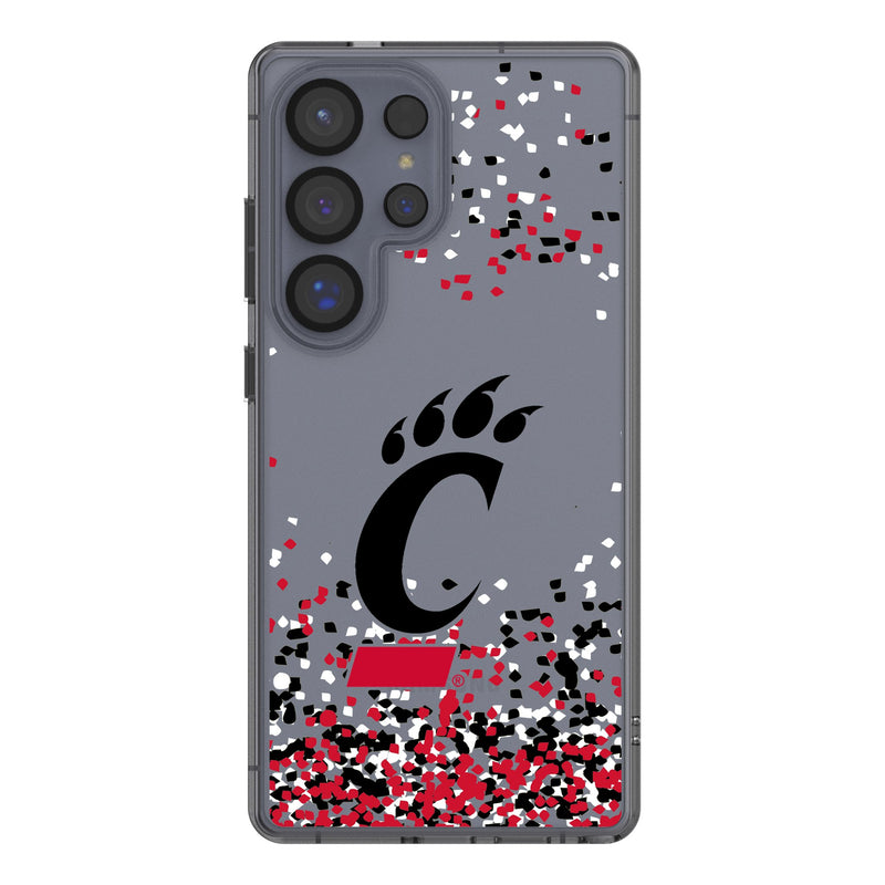 University of Cincinnati Bearcats Confetti Galaxy Clear Phone Case for Samsung Galaxy