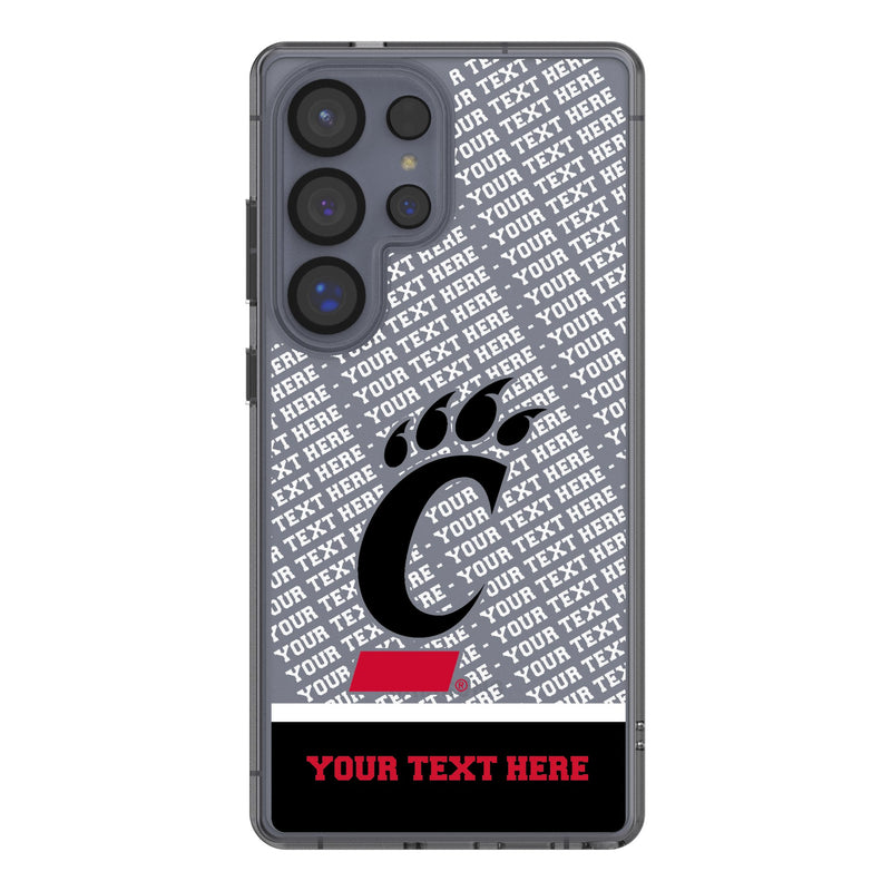 University of Cincinnati Bearcats Personalized EndZone Plus Galaxy Clear Phone Case for Samsung Galaxy