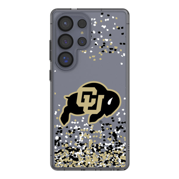University of Colorado Buffaloes Confetti Galaxy Clear Phone Case for Samsung Galaxy