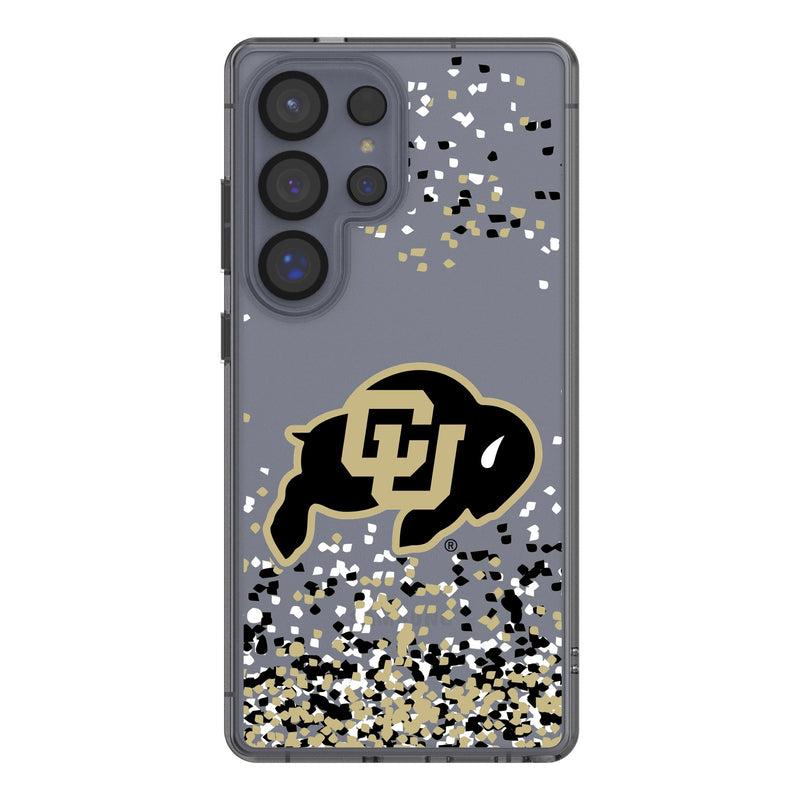 University of Colorado Buffaloes Confetti Galaxy Clear Phone Case for Samsung Galaxy