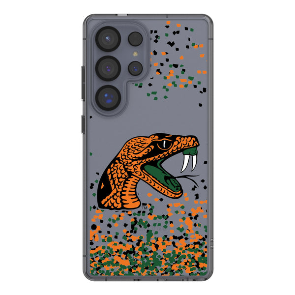 Florida A&M University Rattlers Confetti Galaxy Clear Phone Case for Samsung Galaxy