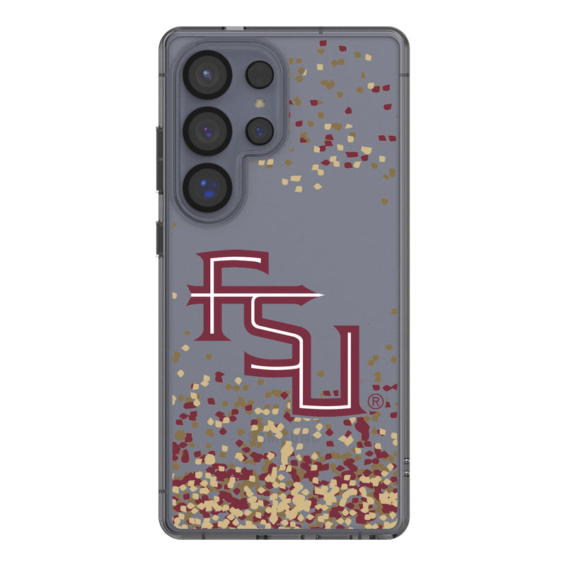 Florida State University Seminoles Athletic Wordmark Confetti Galaxy Clear Phone Case for Samsung Galaxy