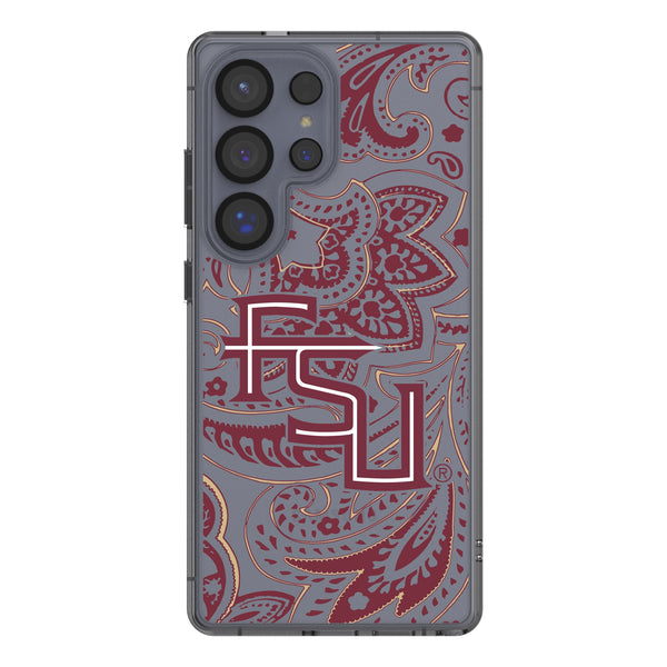 Florida State University Seminoles Athletic Wordmark Paisley Galaxy Clear Phone Case for Samsung Galaxy