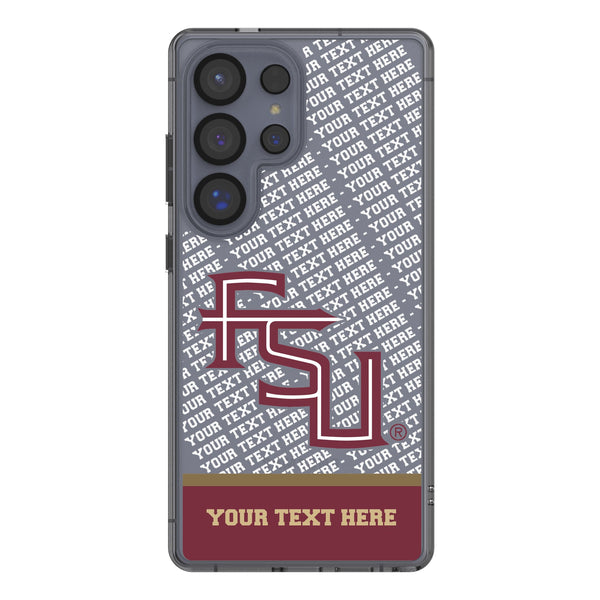 Florida State University Seminoles Athletic Wordmark Personalized EndZone Plus Galaxy Clear Phone Case for Samsung Galaxy