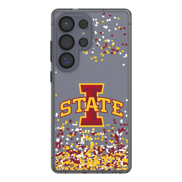Iowa State University Cyclones Confetti Galaxy Clear Phone Case for Samsung Galaxy
