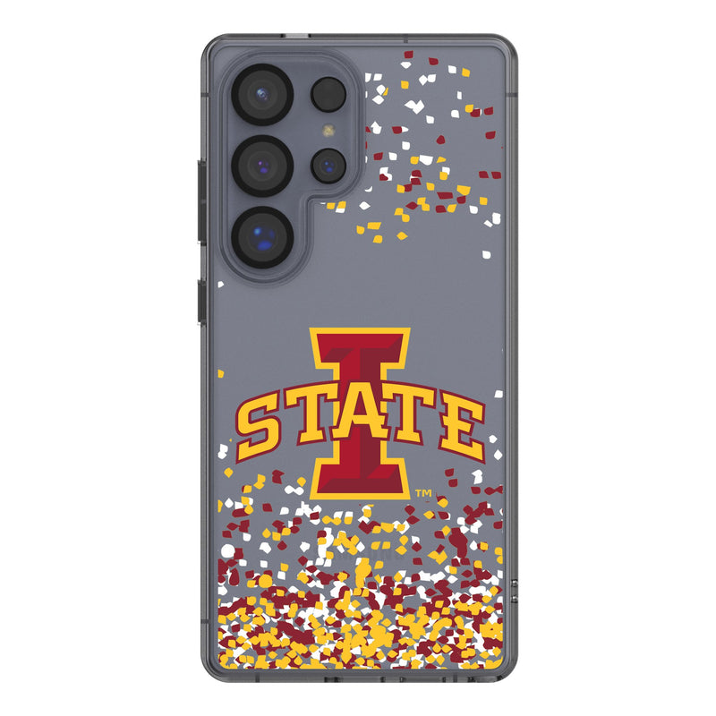 Iowa State University Cyclones Confetti Galaxy Clear Phone Case for Samsung Galaxy