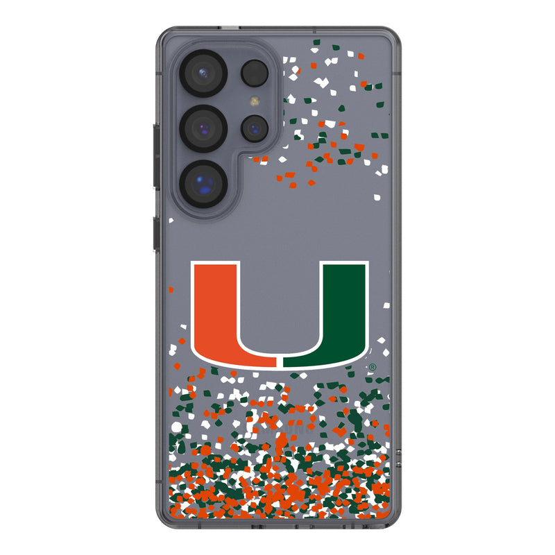 University of Miami Hurricanes Confetti Galaxy Clear Phone Case for Samsung Galaxy