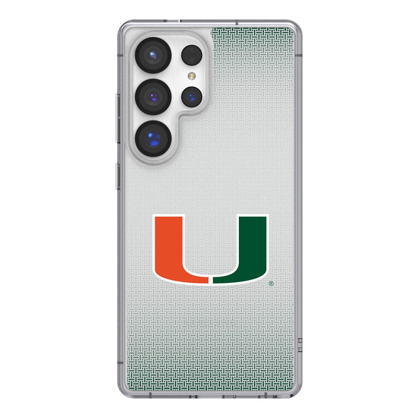 University of Miami Hurricanes Linen Galaxy Clear Phone Case for Samsung Galaxy