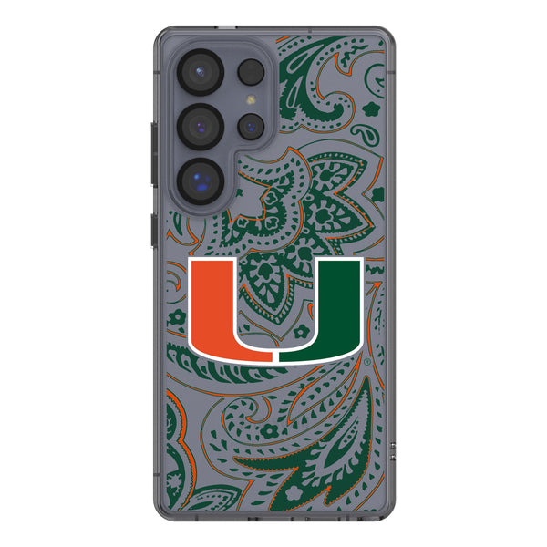 University of Miami Hurricanes Paisley Galaxy Clear Phone Case for Samsung Galaxy