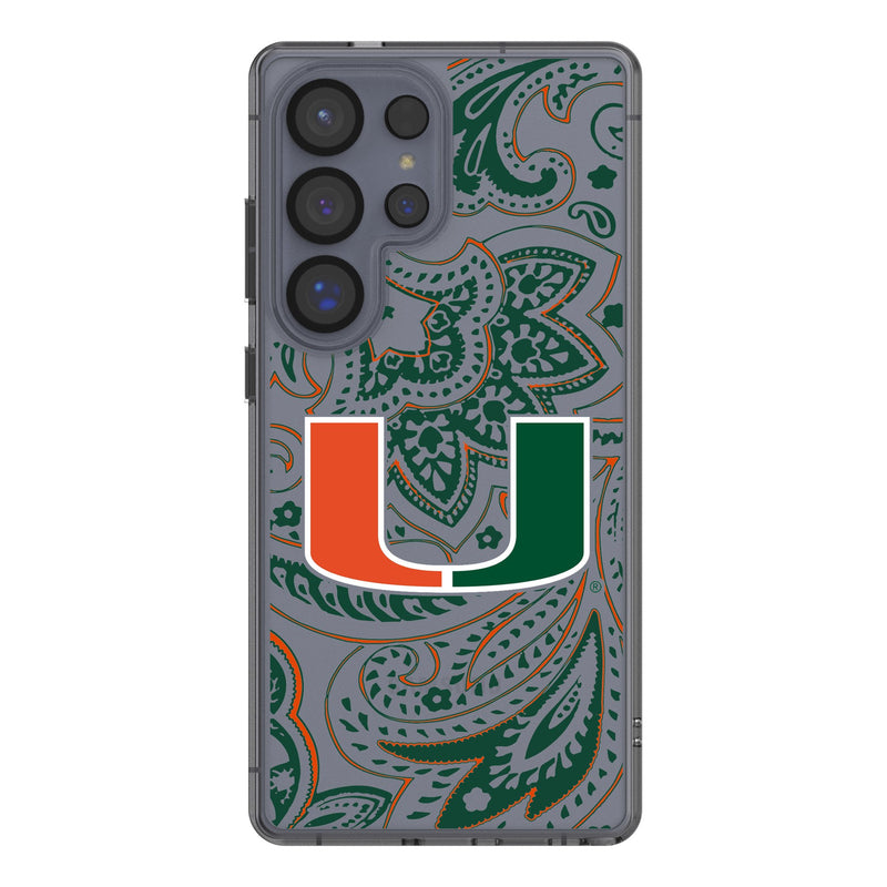 University of Miami Hurricanes Paisley Galaxy Clear Phone Case for Samsung Galaxy
