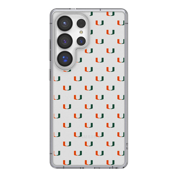 University of Miami Hurricanes Fashion Pattern Galaxy Clear Phone Case for Samsung Galaxy