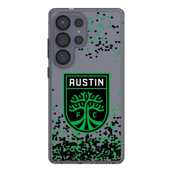 Austin FC Confetti Galaxy Clear Phone Case for Samsung Galaxy