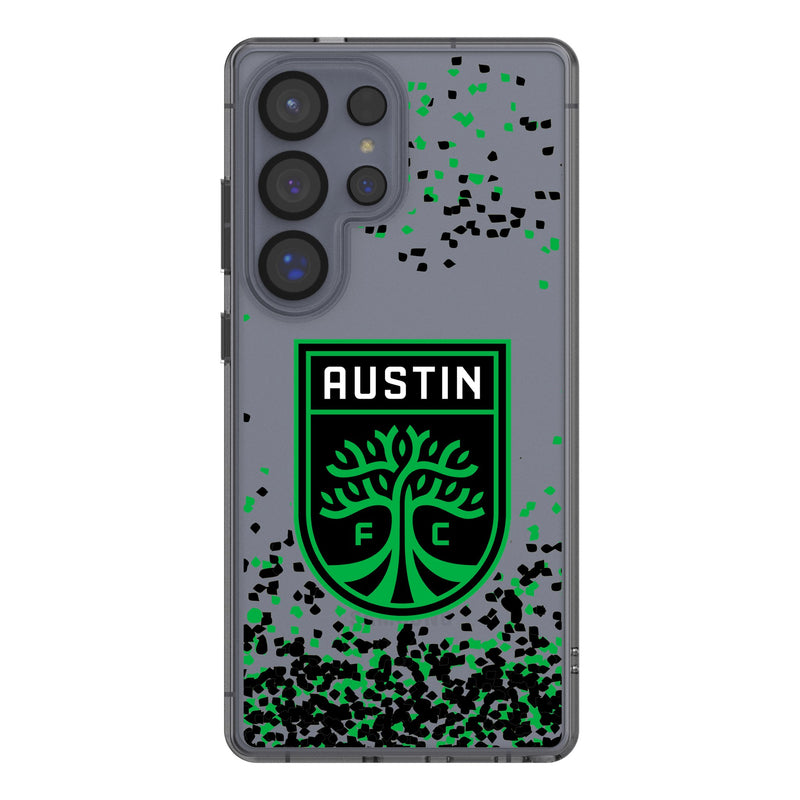 Austin FC Confetti Galaxy Clear Phone Case for Samsung Galaxy