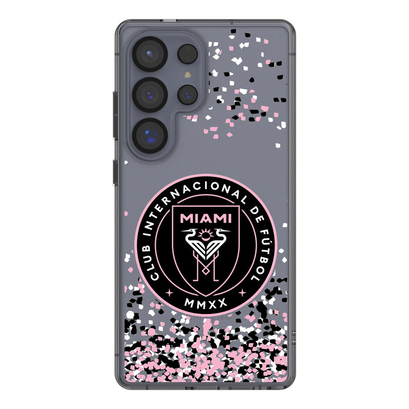 Inter Miami CF Confetti Galaxy Clear Phone Case for Samsung Galaxy