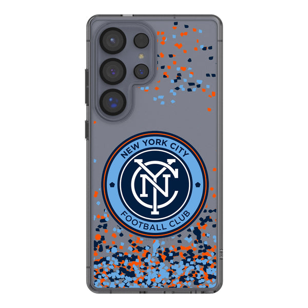 New York City FC Confetti Galaxy Clear Phone Case for Samsung Galaxy