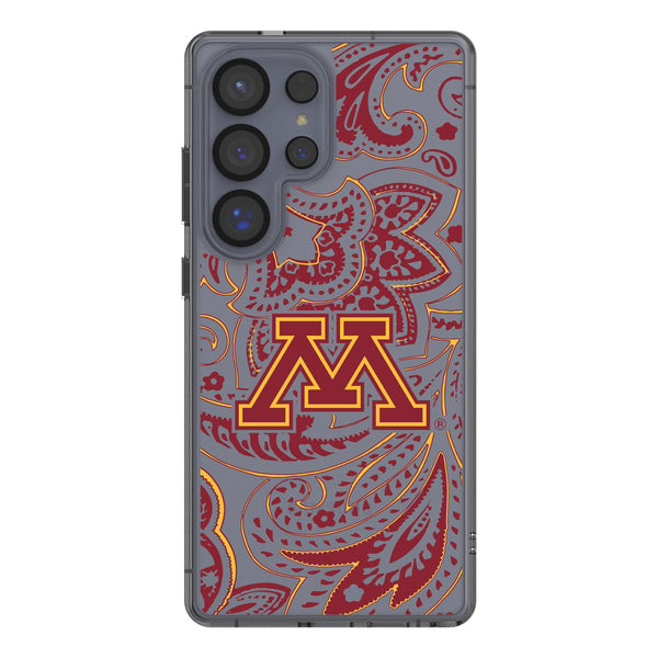 University of Minnesota Golden Gophers Paisley Galaxy Clear Phone Case for Samsung Galaxy