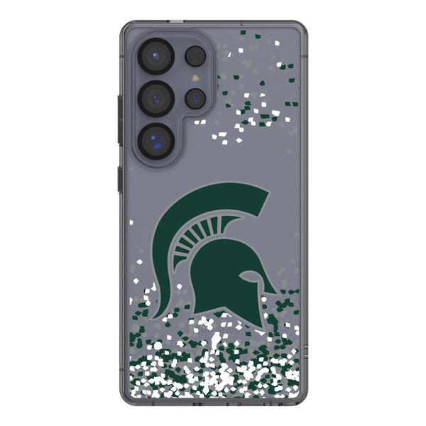 Michigan State University Spartans Confetti Galaxy Clear Phone Case for Samsung Galaxy