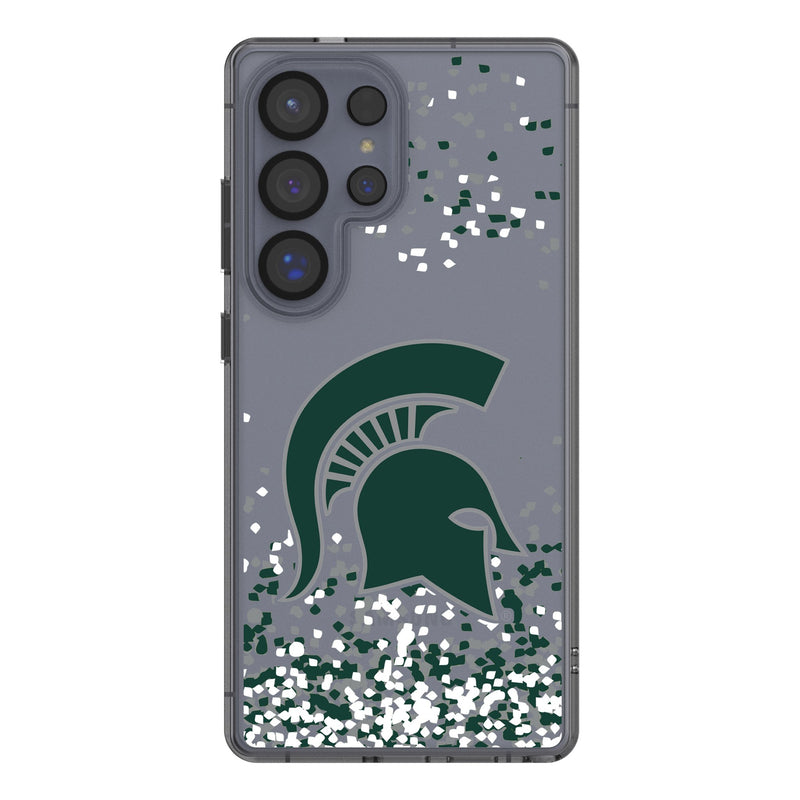 Michigan State University Spartans Confetti Galaxy Clear Phone Case for Samsung Galaxy