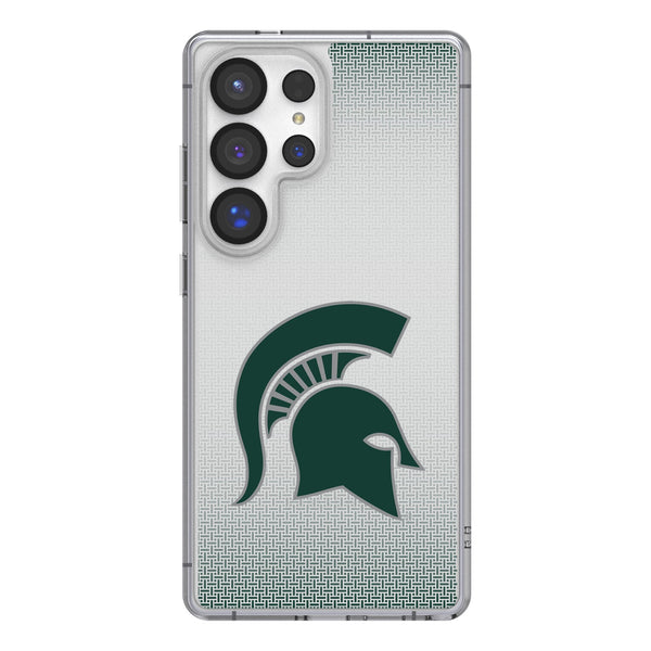 Michigan State University Spartans Linen Galaxy Clear Phone Case for Samsung Galaxy