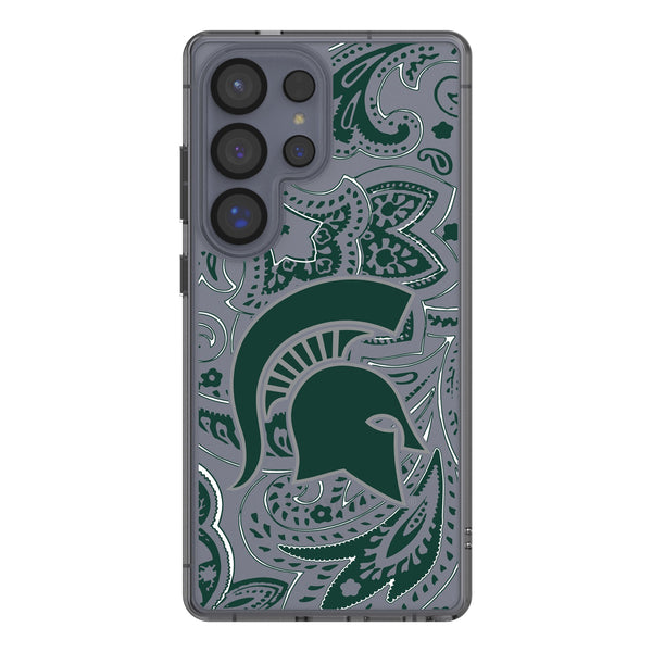 Michigan State University Spartans Paisley Galaxy Clear Phone Case for Samsung Galaxy