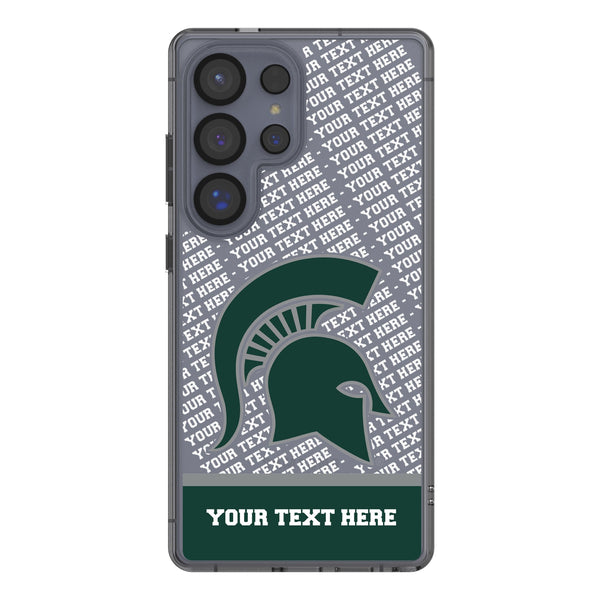 Michigan State University Spartans Personalized EndZone Plus Galaxy Clear Phone Case for Samsung Galaxy