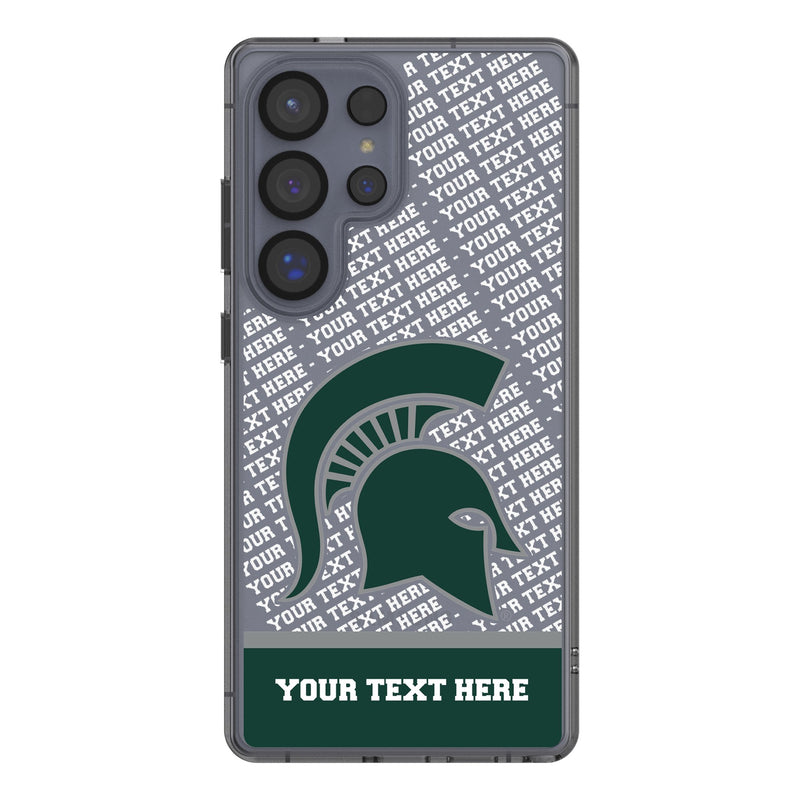 Michigan State University Spartans Personalized EndZone Plus Galaxy Clear Phone Case for Samsung Galaxy