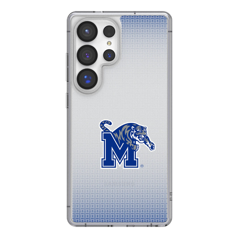 University of Memphis Tigers Linen Galaxy Clear Phone Case for Samsung Galaxy