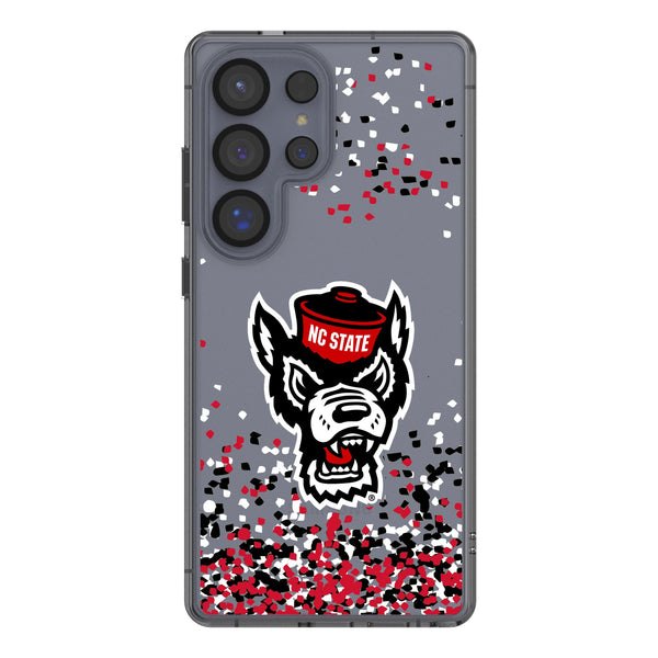 North Carolina State University Wolfpack Confetti Galaxy Clear Phone Case for Samsung Galaxy