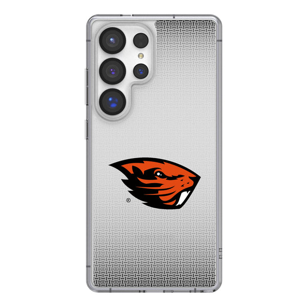 Oregon State University Beavers Linen Galaxy Clear Phone Case for Samsung Galaxy