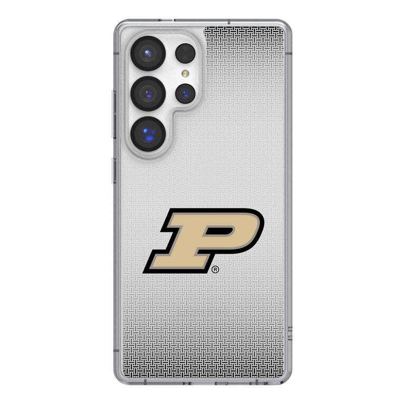 Purdue University Boilermakers Linen Galaxy Clear Phone Case for Samsung Galaxy